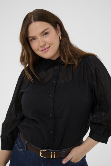 Kaffe Curve Gabby Ing rövidített ujjakkal Fekete - Ingek - 