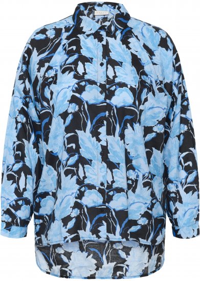 Kaffe Curve Sasja Hosszú ujjú ing Blue Snake Flower - Blúzok és tunikák - 