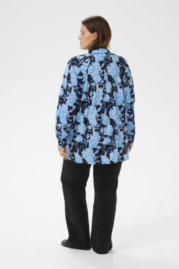 Kaffe Curve Sasja Hosszú ujjú ing Blue Snake Flower - Blúzok és tunikák - 