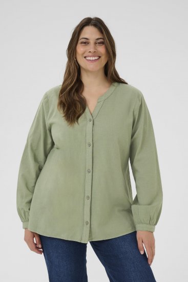 Kaffe Curve Nana Hosszú ujjú ing Zöld - Blúzok és tunikák - 