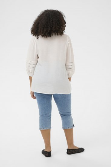 Kaffe Curve Liwa Shirt Chalk - Ingek - 