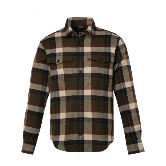JP1880 Shirt Flannel Long Sleeve Dark Brown TALL - FÉRFIRUHÁZAT MT-6XLT - TALL-méretek