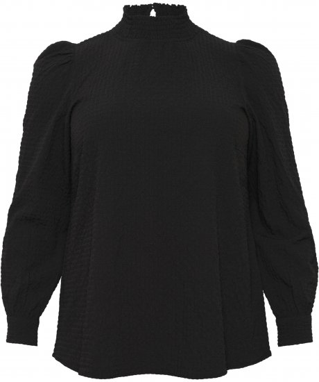 Kaffe Curve Ditta Smock Blúz Mélyfekete - Blúzok és tunikák - 