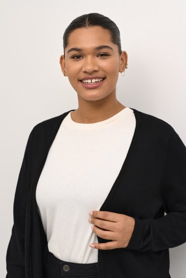 Kaffe Curve Farsia Kardigán Mélyfekete - Bluzy & bluzy z kapturem - 
