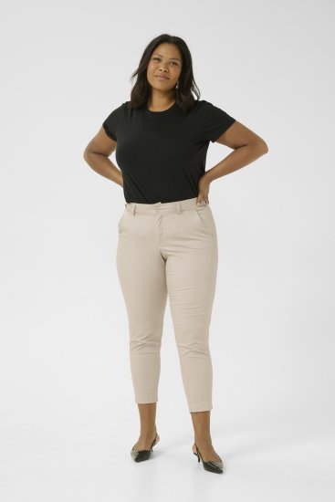 Kaffe Curve Leana Chino 7/8 Nadrág Tollszürke - Női Farmer & Nadrágok Nagy Méretekben – Plus Size - 