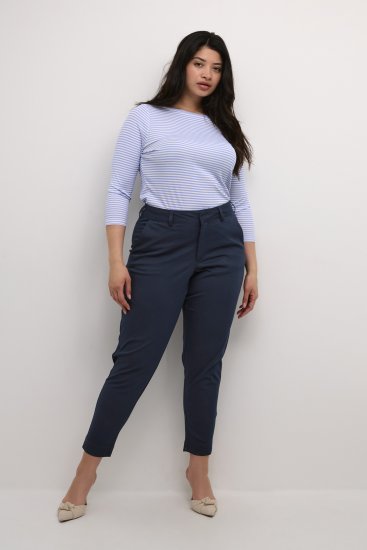 Kaffe Curve Leana Chino 7/8 Nadrág Éjféli Tengerészkék - Női Farmer & Nadrágok Nagy Méretekben – Plus Size - 