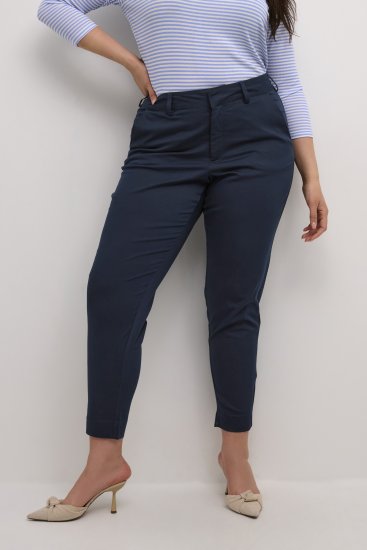 Kaffe Curve Leana Chino 7/8 Nadrág Éjféli Tengerészkék - Női Farmer & Nadrágok Nagy Méretekben – Plus Size - 