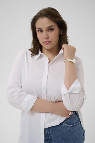 Kaffe Curve Laina Shirt Optical White - Ingek - 
