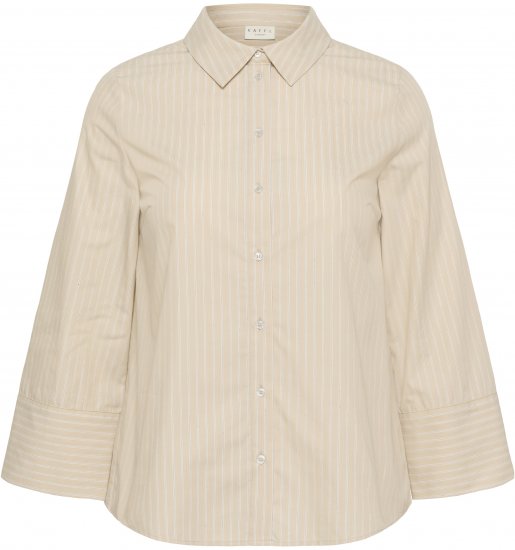 Kaffe Curve Josa Shirt Feather Grey Stripe - Ingek - 