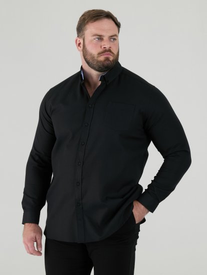 D555 Richard Oxford Ing Hosszú Ujjú TALL Fekete - TALL ingek - 