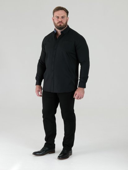 D555 Richard Oxford Ing Hosszú Ujjú TALL Fekete - TALL ingek - 