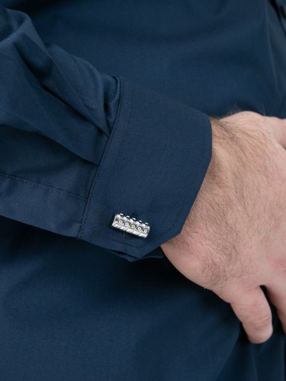 D555 Oliver Folttaszító Vasalásmentes Rugalmas Hosszú Ujjú Ing Tengerészkék - Ingek - Ingek 2XL-10XL