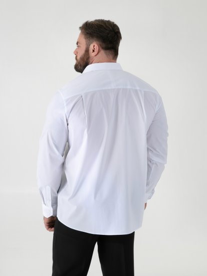 D555 Oliver Folttaszító Vasalásmentes Rugalmas Hosszú Ujjú Ing Fehér - Ingek - Ingek 2XL-10XL