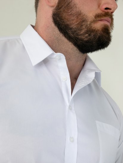 D555 Oliver Folttaszító Vasalásmentes Rugalmas Hosszú Ujjú Ing Fehér - Ingek - Ingek 2XL-10XL