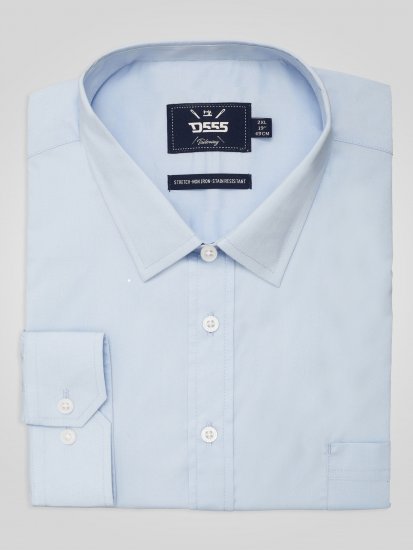 D555 Oliver Folttaszító Vasalásmentes Rugalmas Hosszú Ujjú Ing Világoskék - Ingek - Ingek 2XL-10XL