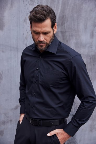 JP1880 Comfort Fit with Chest Pocket Shirt TALL Black - TALL ingek - 