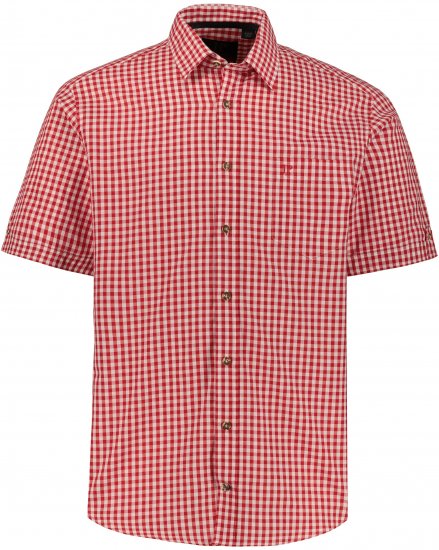 JP1880 Shirt Traditional Checked Short Sleeve Red - Ingek - Ingek 2XL-10XL