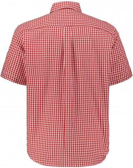 JP1880 Shirt Traditional Checked Short Sleeve Red - Ingek - Ingek 2XL-10XL