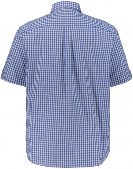 JP1880 Short Sleeve Check Print Traditional Shirt Blue - Ingek - Ingek 2XL-10XL