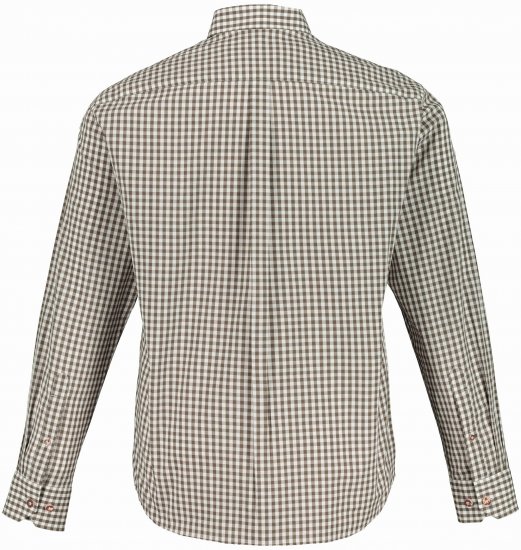 JP1880 Long Sleeve Check Print Traditional Shirt Brown - Ingek - Ingek 2XL-10XL