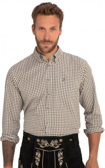 JP1880 Shirt Checked Traditional Long Sleeve Olive Green - Alkalmi ruházat - Ünnepi ruházat – Ünnepelj stílusosan és kényelmesen