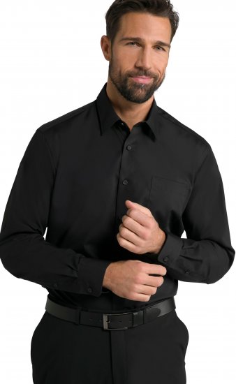 JP1880 Shirt Business Kent Collar Long Sleeve Black TALL - FÉRFIRUHÁZAT MT-6XLT - TALL-méretek