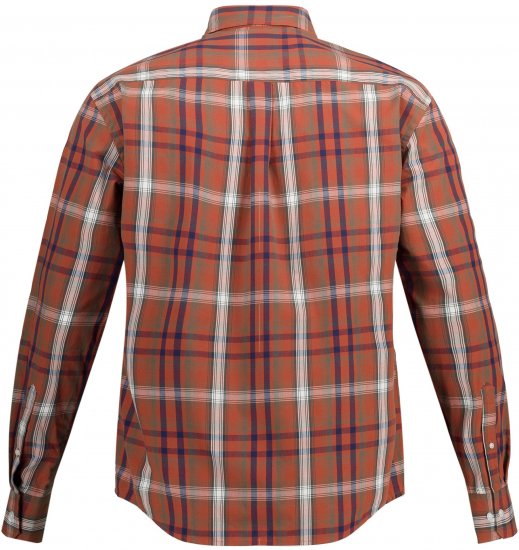 JP1880 Shirt Long Sleeve Checked Dark Orange TALL - FÉRFIRUHÁZAT MT-6XLT - TALL-méretek