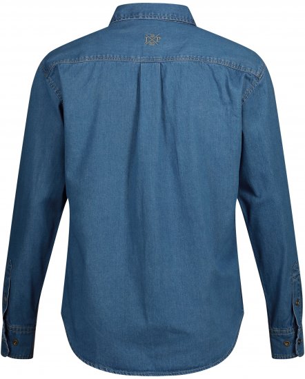 JP1880 Shirt Denim Long Sleeve Blue TALL - FÉRFIRUHÁZAT MT-6XLT - TALL-méretek