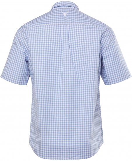 JP1880 Shirt Traditional Short Sleeve Checked Light Blue - Ingek - Ingek 2XL-10XL