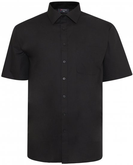 Espionage SH147 Plain Collar Short Sleeve Shirt Black - Rövid-ujjú ingek - Férfi rövid ujjú ingek