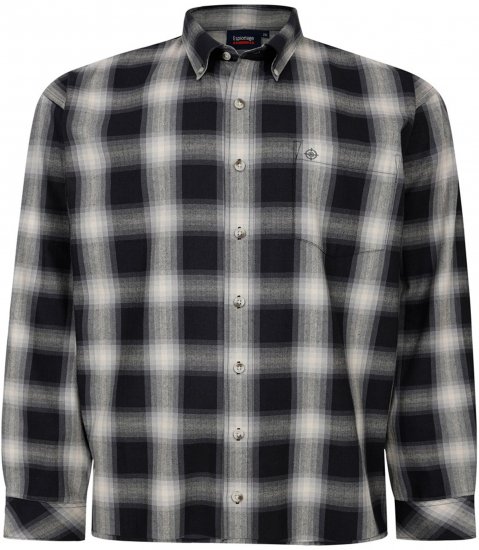 Espionage SH419 Long Sleeve Checked Shirt Black/Grey - Hosszú ujjú ingek - 