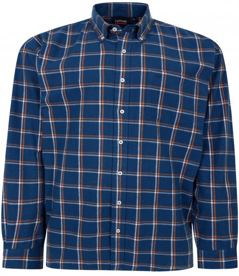 Espionage SH421 Long Sleeve Checked Shirt Blue/Orange - Hosszú ujjú ingek - 