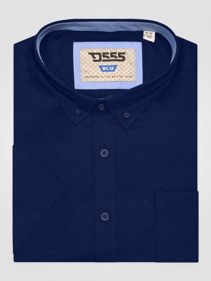 D555 James Oxford Ing Rövid Ujjú TALL Tengerészkék - TALL ingek - 