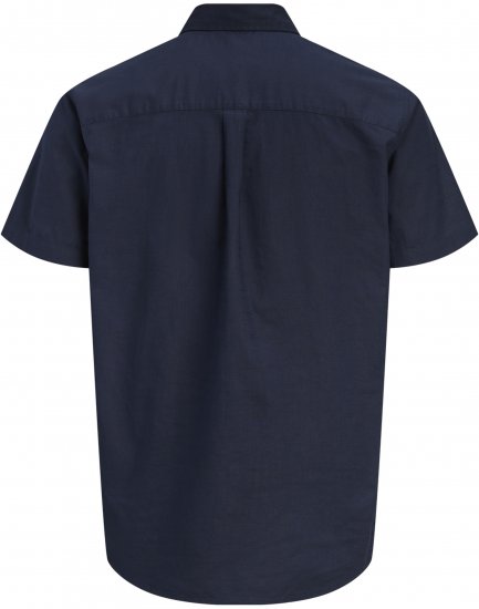 Jack & Jones Henry Slub Short Sleeve Navy - Ingek - Ingek 2XL-10XL
