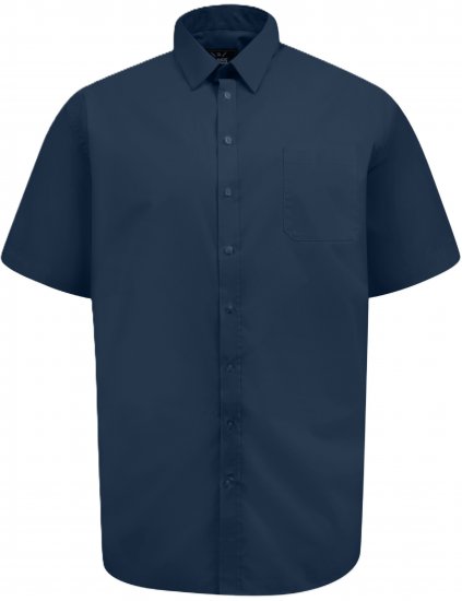 D555 Lucas Folttaszító Vasalásmentes Rugalmas Rövid Ujjú Ing Tengerészkék - Ingek - Ingek 2XL-10XL