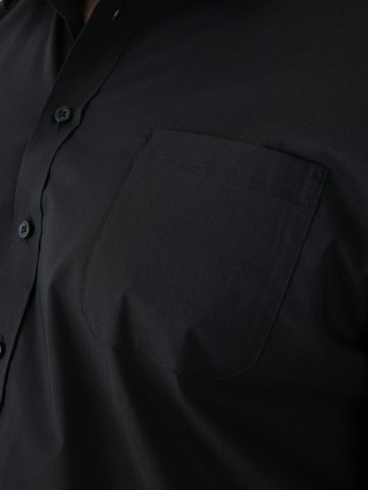 D555 Lucas Folttaszító Vasalásmentes Rugalmas Rövid Ujjú Ing Fekete - Ingek - Ingek 2XL-10XL