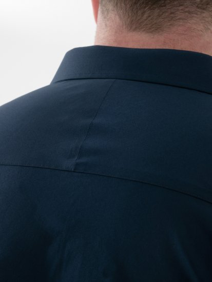 D555 Lucas Folttaszító Vasalásmentes Rugalmas Rövid Ujjú Ing Tengerészkék - Ingek - Ingek 2XL-10XL