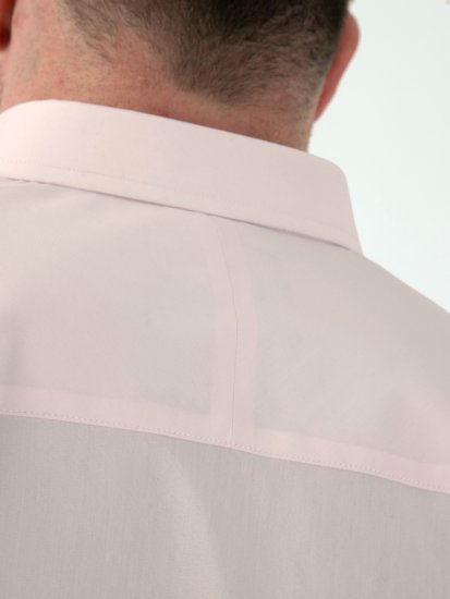 D555 Lucas Folttaszító Vasalásmentes Rugalmas Rövid Ujjú Ing Rózsaszín - Ingek - Ingek 2XL-10XL