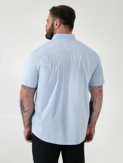 D555 Lucas Folttaszító Vasalásmentes Rugalmas Rövid Ujjú Ing Világoskék - Ingek - Ingek 2XL-10XL