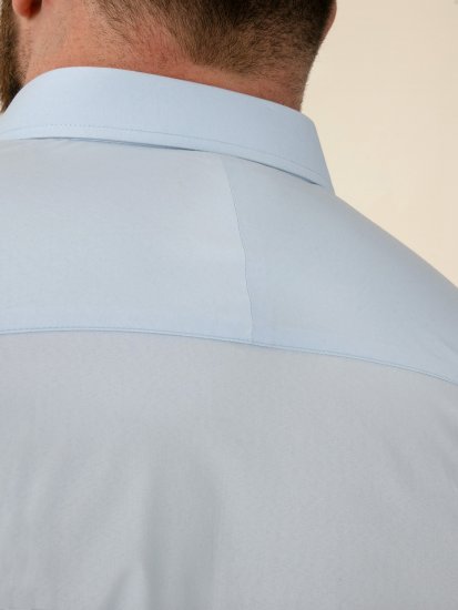 D555 Lucas Folttaszító Vasalásmentes Rugalmas Rövid Ujjú Ing Világoskék - Ingek - Ingek 2XL-10XL