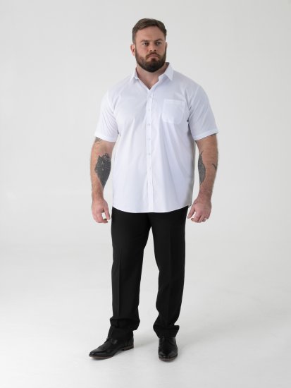 D555 Lucas Folttaszító Vasalásmentes Rugalmas Rövid Ujjú Ing Fehér - Ingek - Ingek 2XL-10XL