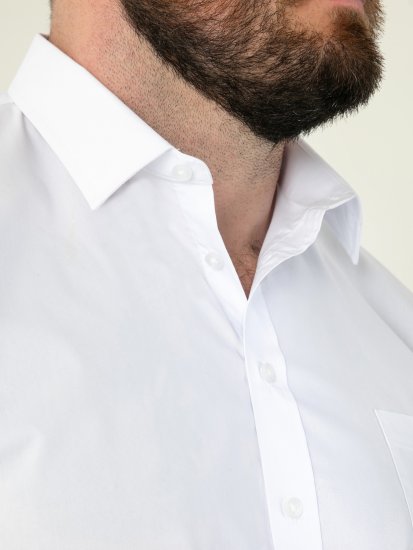 D555 Lucas Folttaszító Vasalásmentes Rugalmas Rövid Ujjú Ing Fehér - Ingek - Ingek 2XL-10XL