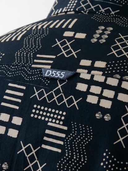 D555 Rick Geometric Print Short Sleeve Shirt Navy - Ingek - Ingek 2XL-10XL