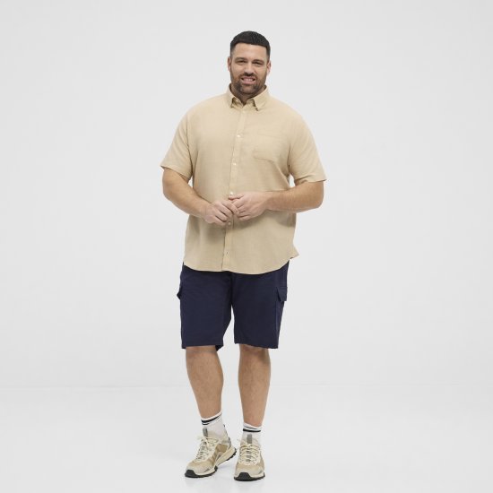 North Latitude 51106 Short Sleeve Shirt Sand - Rövid-ujjú ingek - Férfi rövid ujjú ingek