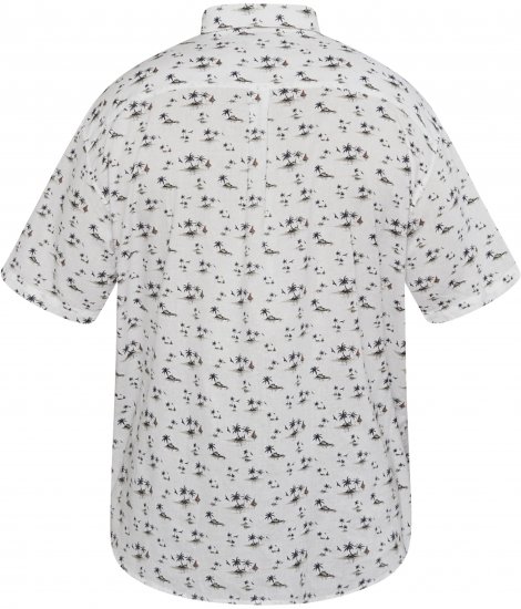 North Latitude 61111 Mintás Len Rövid Ujjú Ing Fehér - Ingek - Ingek 2XL-10XL