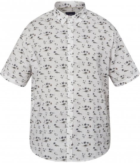 North Latitude 61111 Mintás Len Rövid Ujjú Ing Fehér - Ingek - Ingek 2XL-10XL