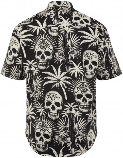 JP1880 Skull Pattern Jersey Short Sleeve Shirt Black - Ingek - Ingek 2XL-10XL
