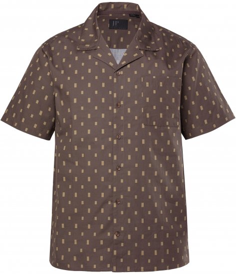 JP1880 Boxy Cuba Short Sleeve Shirt Brown - Ingek - Ingek 2XL-10XL