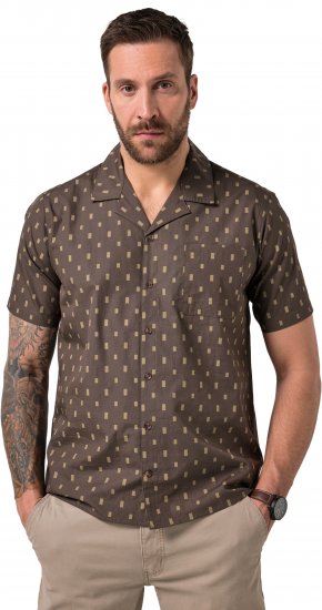 JP1880 Boxy Cuba Short Sleeve Shirt Brown - Ingek - Ingek 2XL-10XL