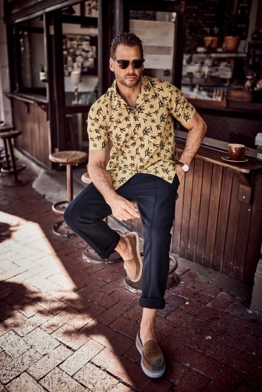 JP1880 Boxy Cuba Short Sleeve Shirt Camel - Ingek - Ingek 2XL-10XL